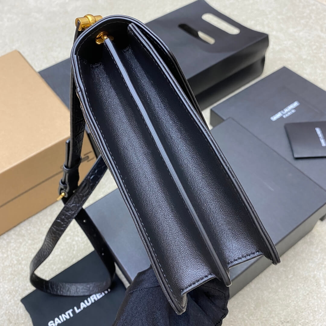 YSL Crocodile Embossed Gaby Satchel - Image 3