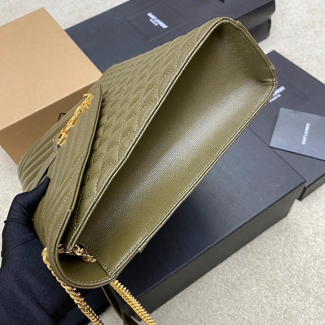 Green YSL Large Envelope Bag - Image 3