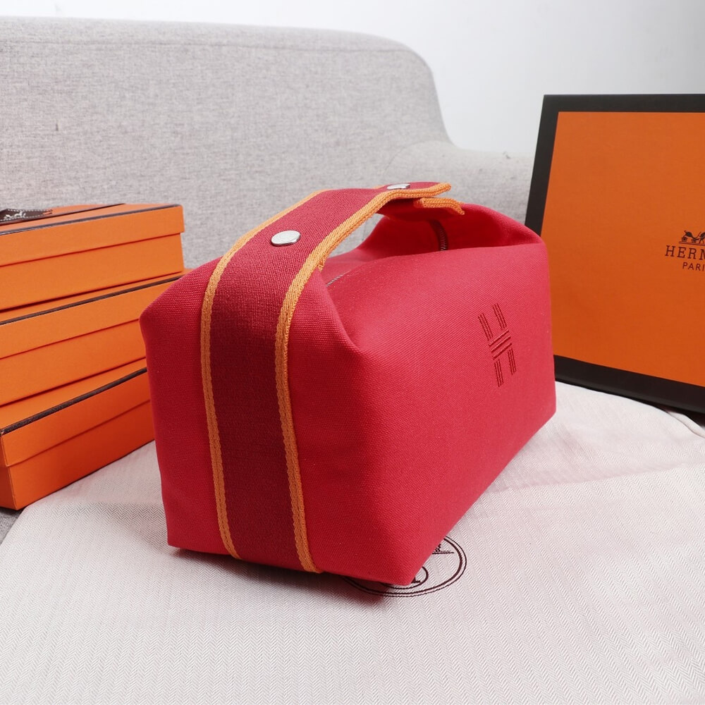 Red Hermes toiletery bag - Image 3