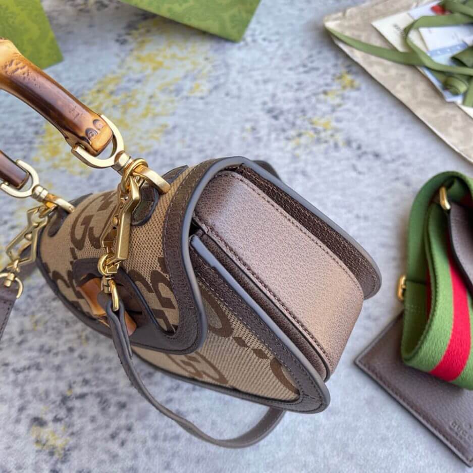 GUCCI BAMBOO 1947 JUMBO GG SMALL TOP HANDLE BAG - Image 3