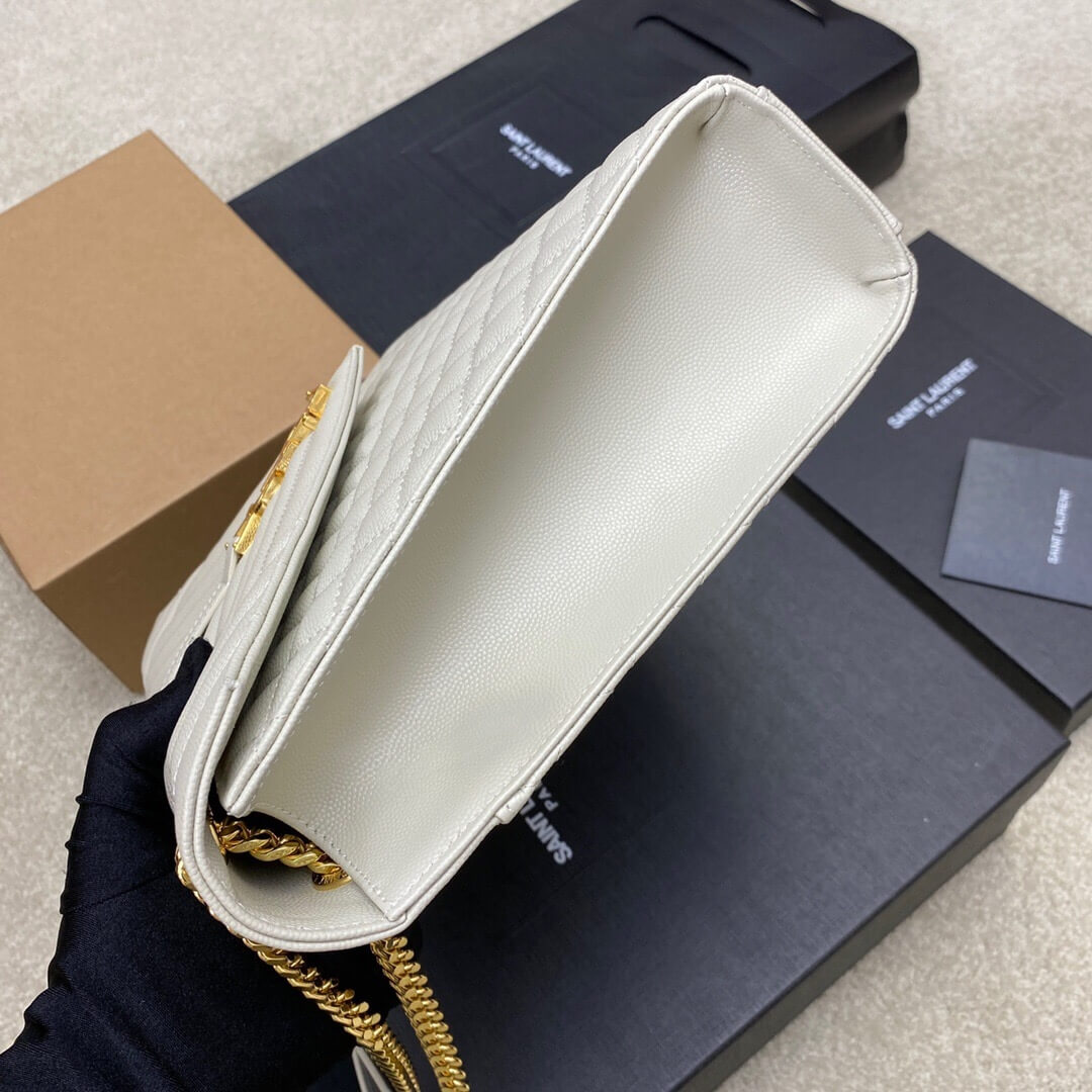 White YSL Large Envelope Bag - Image 3
