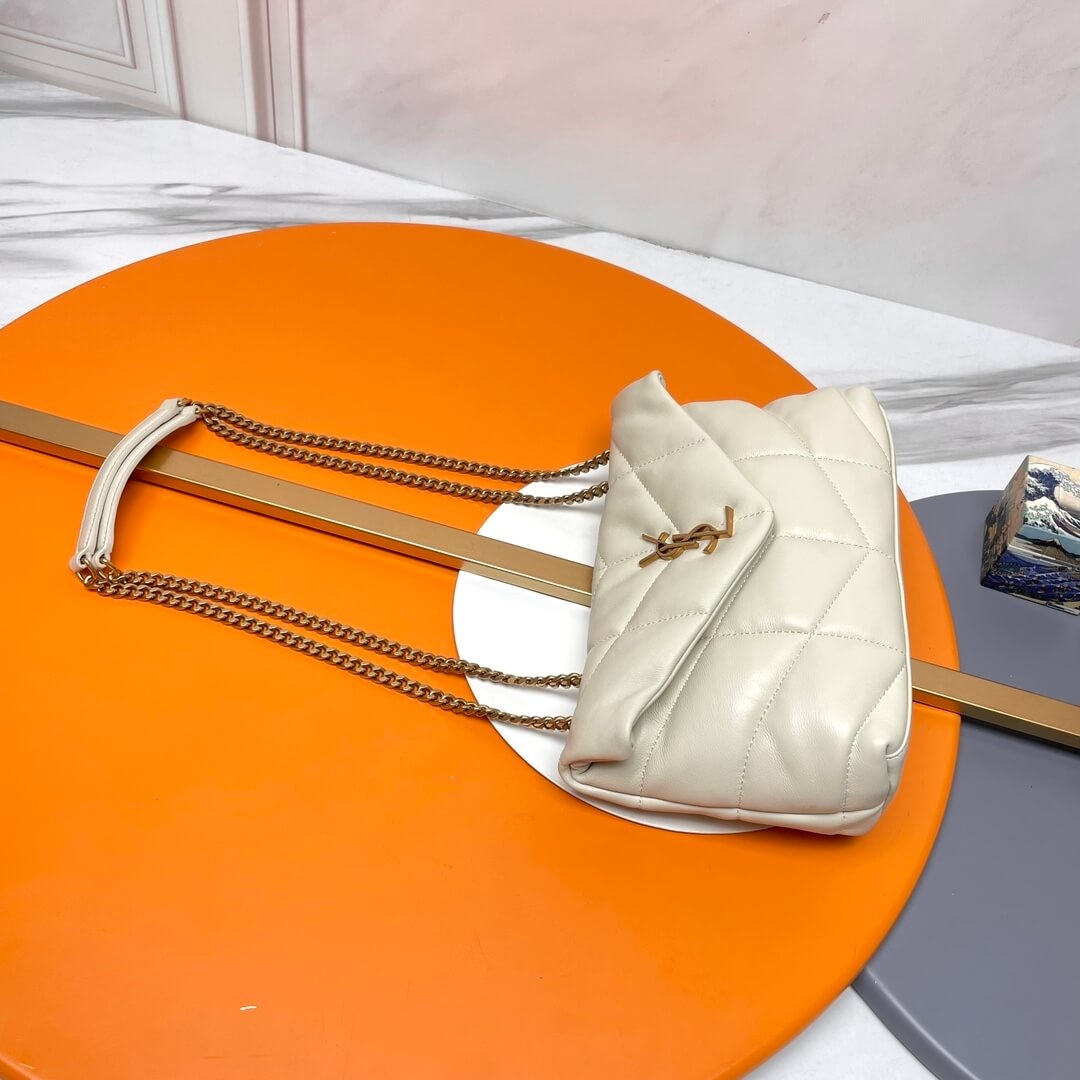 White YSL Toy Puffer in lambskin - Image 3