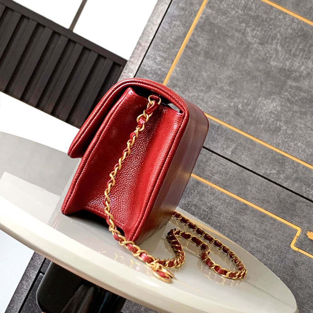 Burgundy CHANEL Small Flap Bag (Best
 grade) - Image 3