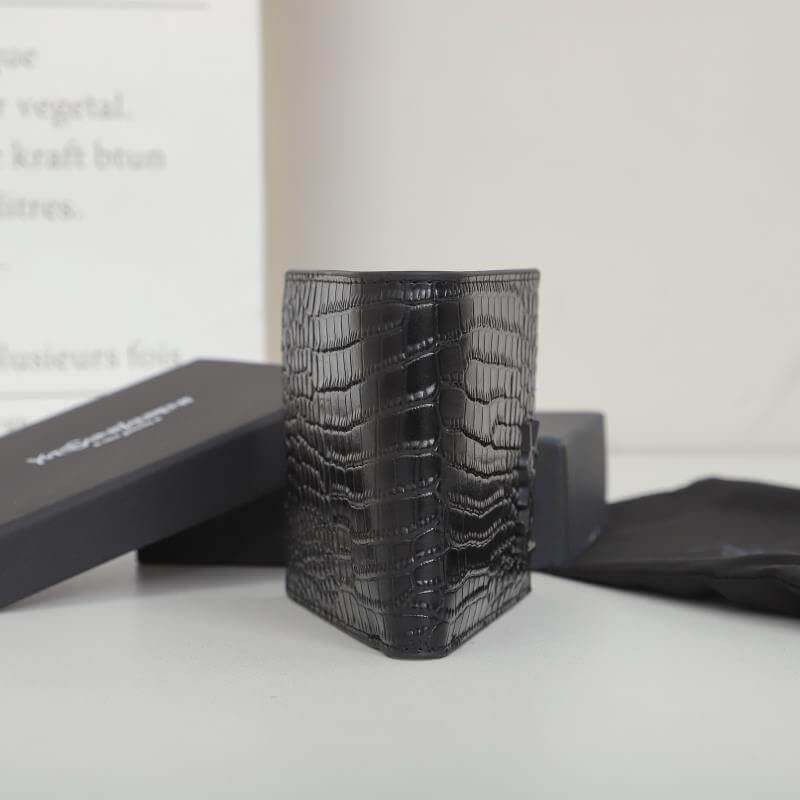 YSL tiny cassandre wallet in crocodile embossed matte leather - Image 3