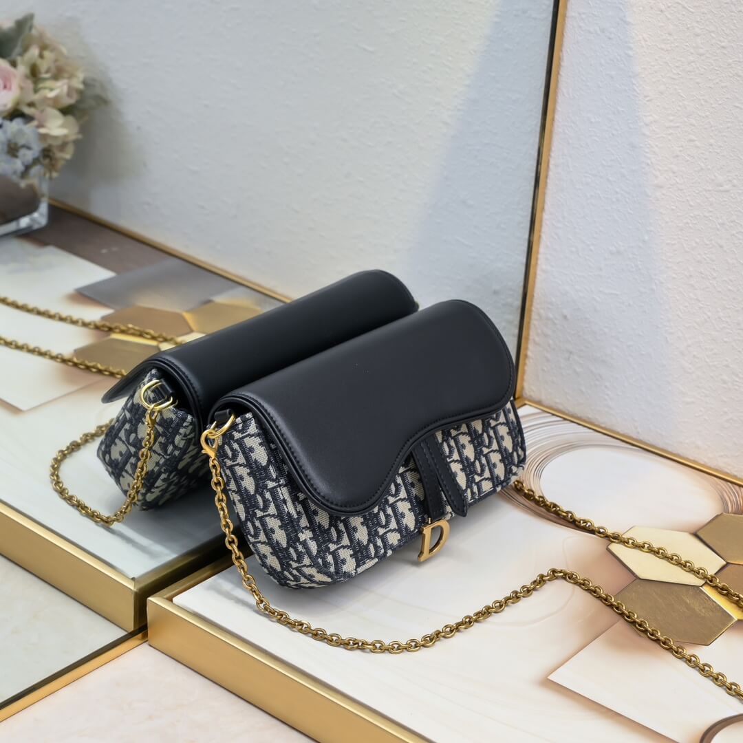 Dior Saddle Pouch with Chain - Image 3