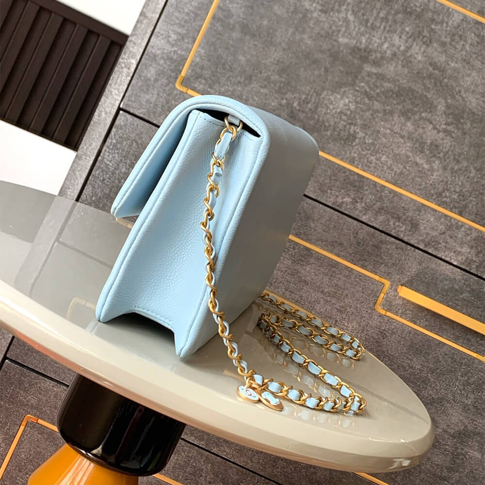 Light Blue CHANEL Long Flap Bag (Best
 grade) - Image 3