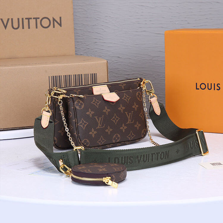 Khaki LV Multi Pochette Accessoires - Image 3