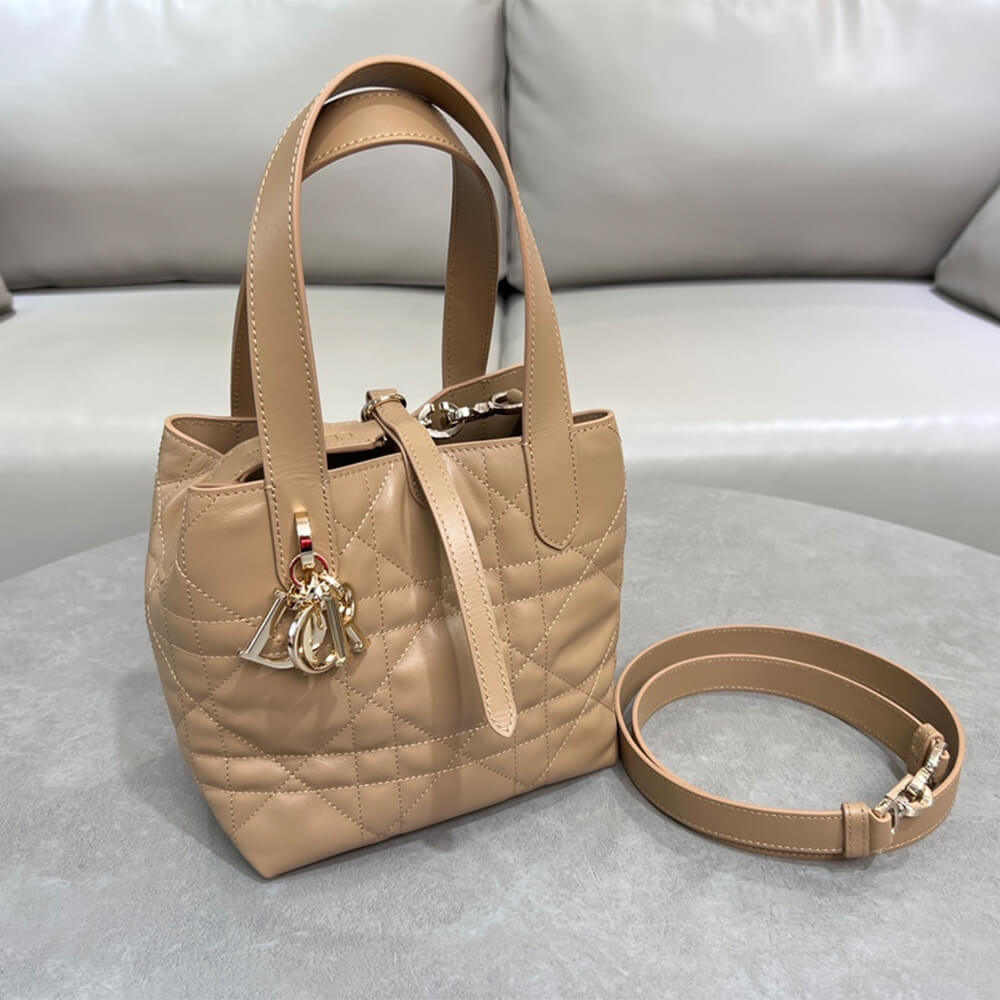 Leather Small Dior Toujours Vertical Tote Bag - Image 3