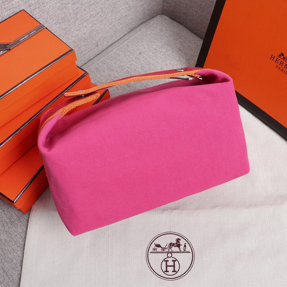 Pink Hermes toiletery bag - Image 3