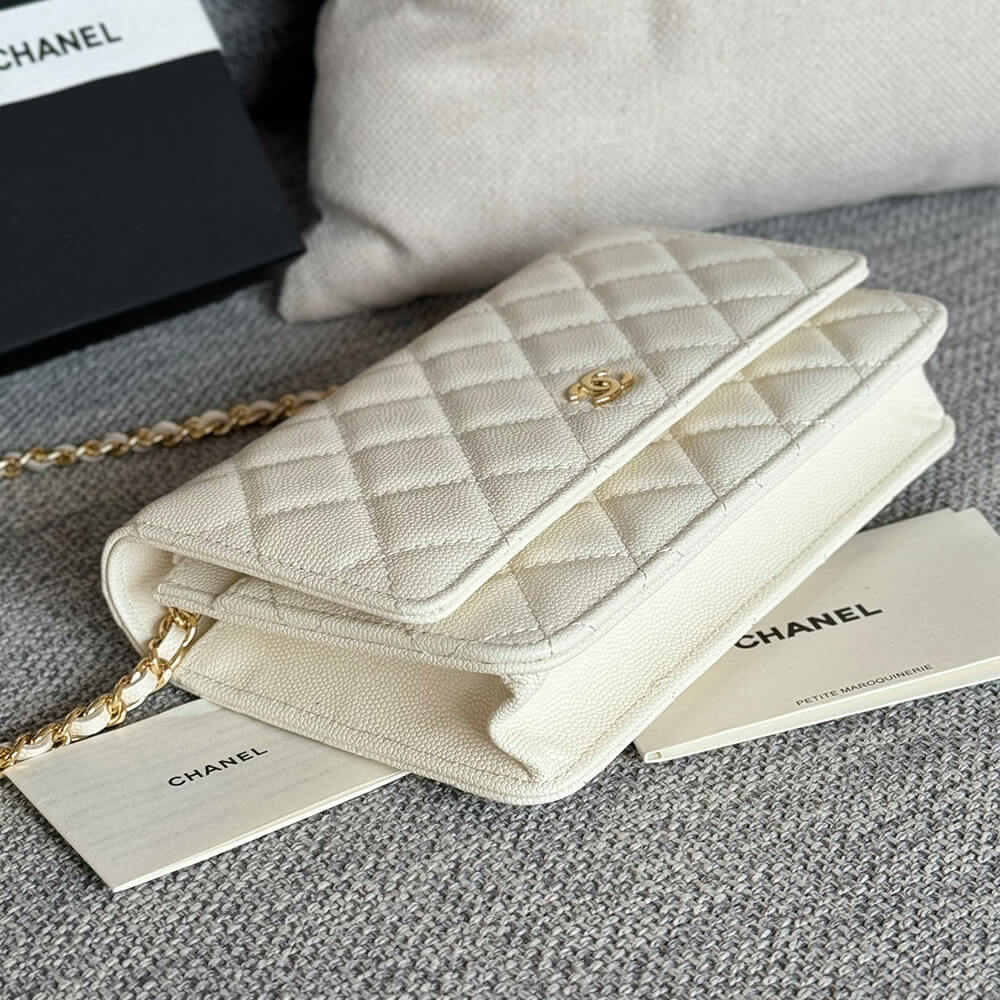 White Chanel classic chain wallet - Image 3