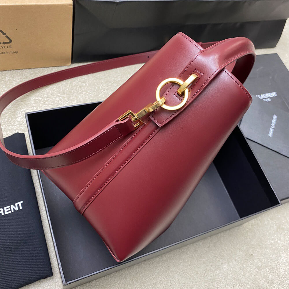 Burgundy YSL LE 37 small in shiny leather - Image 3