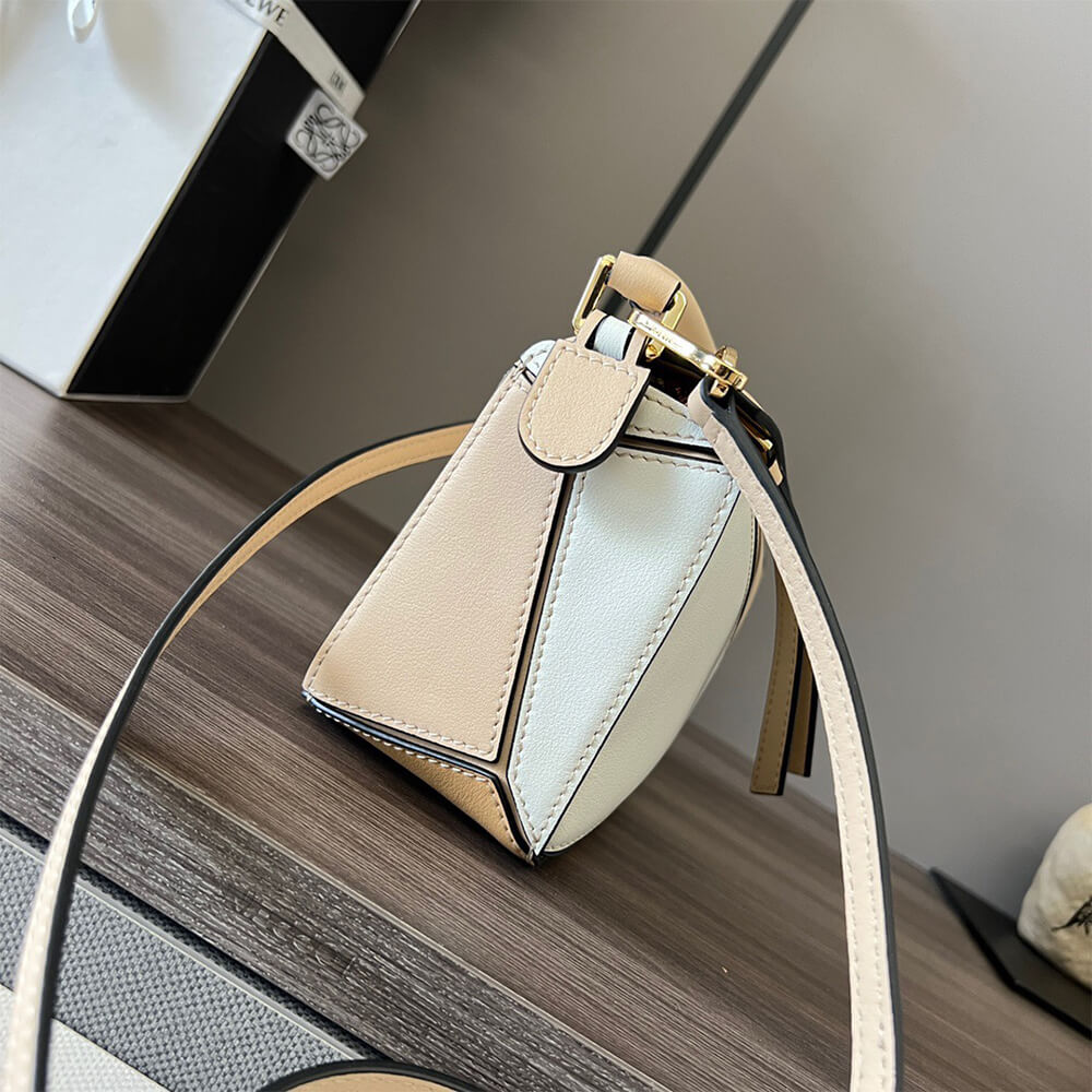 Soft White LOEWE Mini Puzzle bag in classic calfskin - Image 3