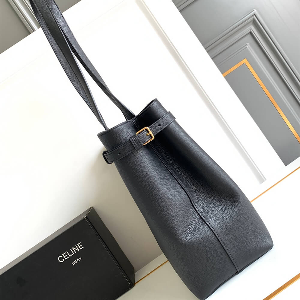 Black CELINE CABAS ANA?S Medium bag in grained calfskin - Image 3