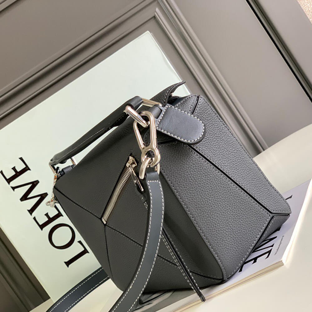 Pearl Grey LOEWE Small Puzzle Bag - Image 3