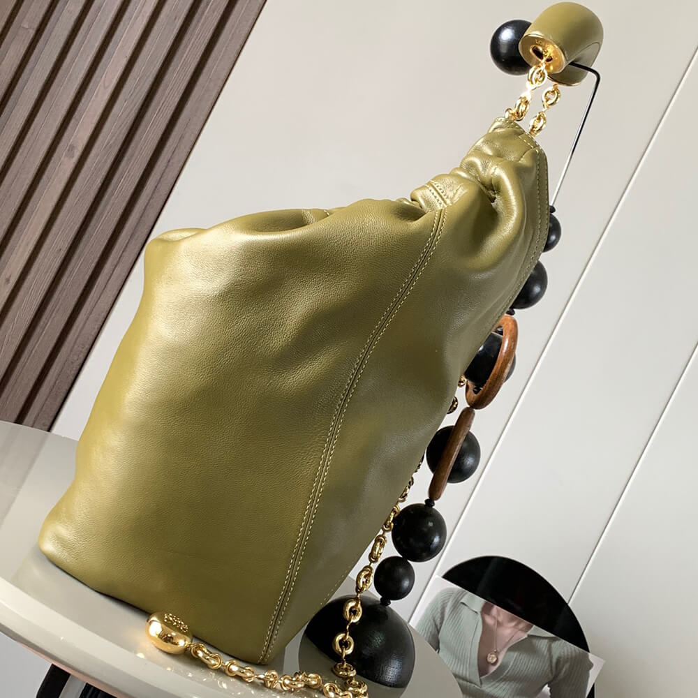 Olive Loewe Medium Squeeze bag in nappa lambskin - Image 3