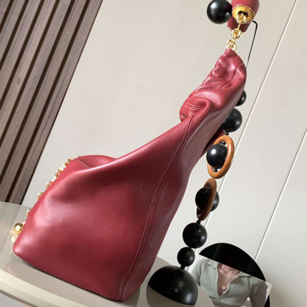 Burgundy Loewe Medium Squeeze bag in nappa lambskin - Image 3