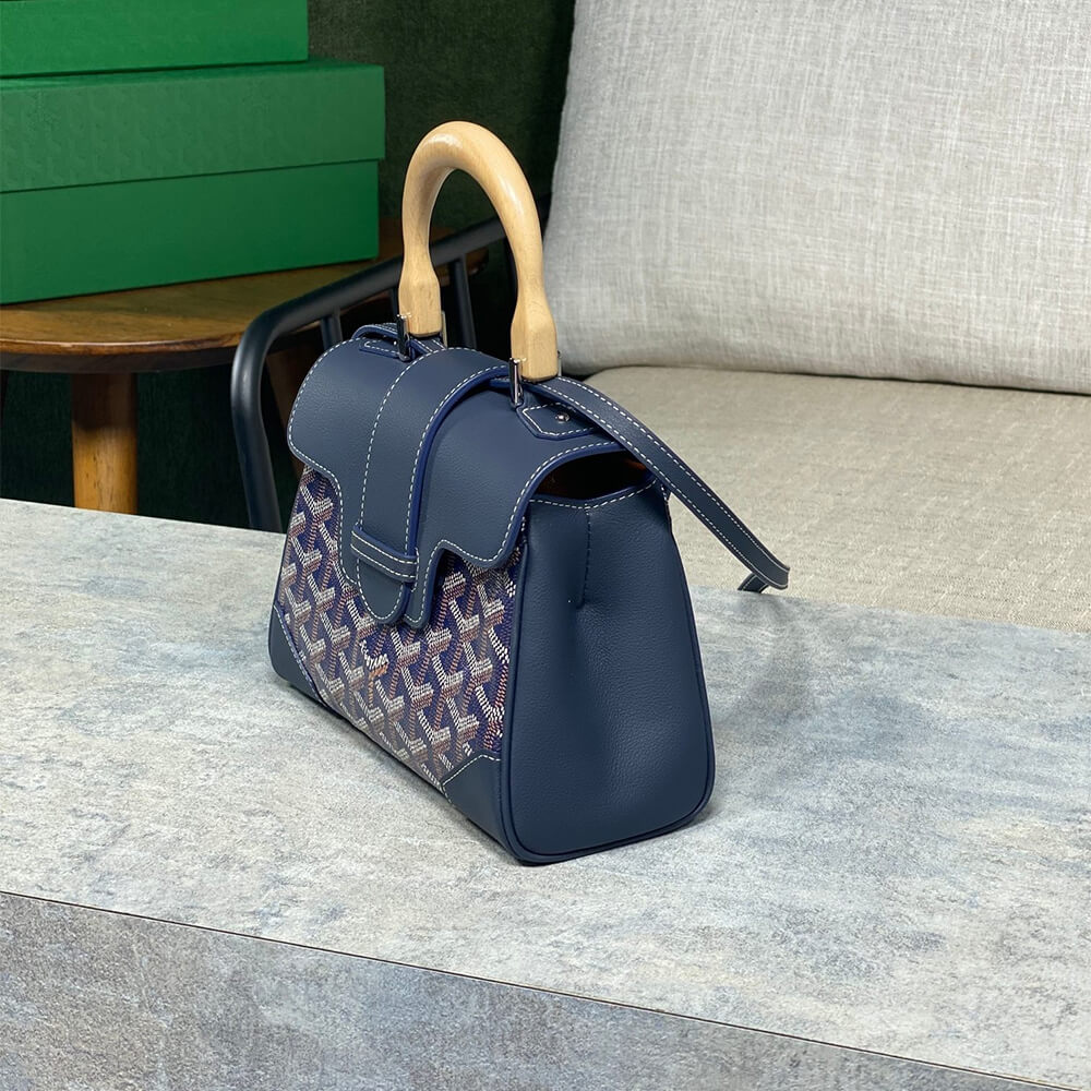 Navy Blue Goyard Saigon Souple Mini Bag - Image 3