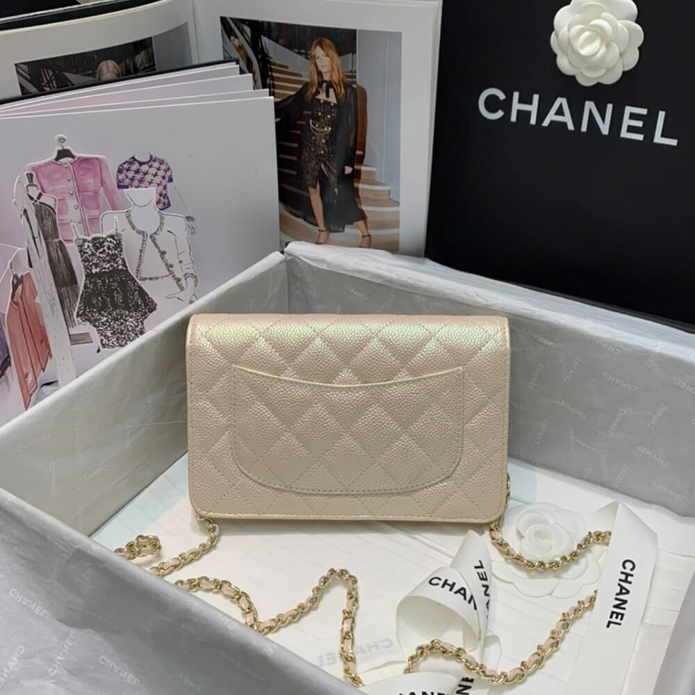 White CHANEL Wallet On Chain - Image 3