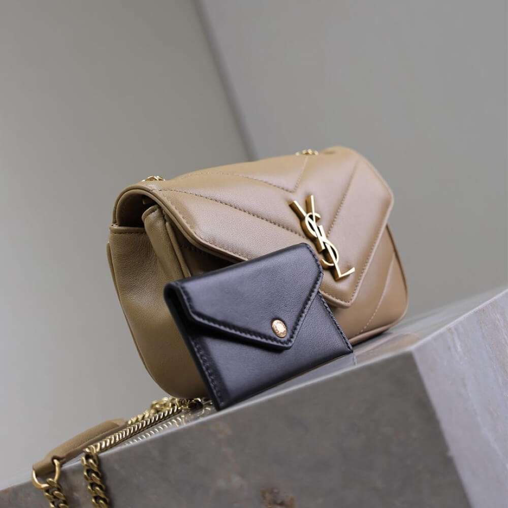 Beige YSL LOULOU MINI in lambskin - Image 3