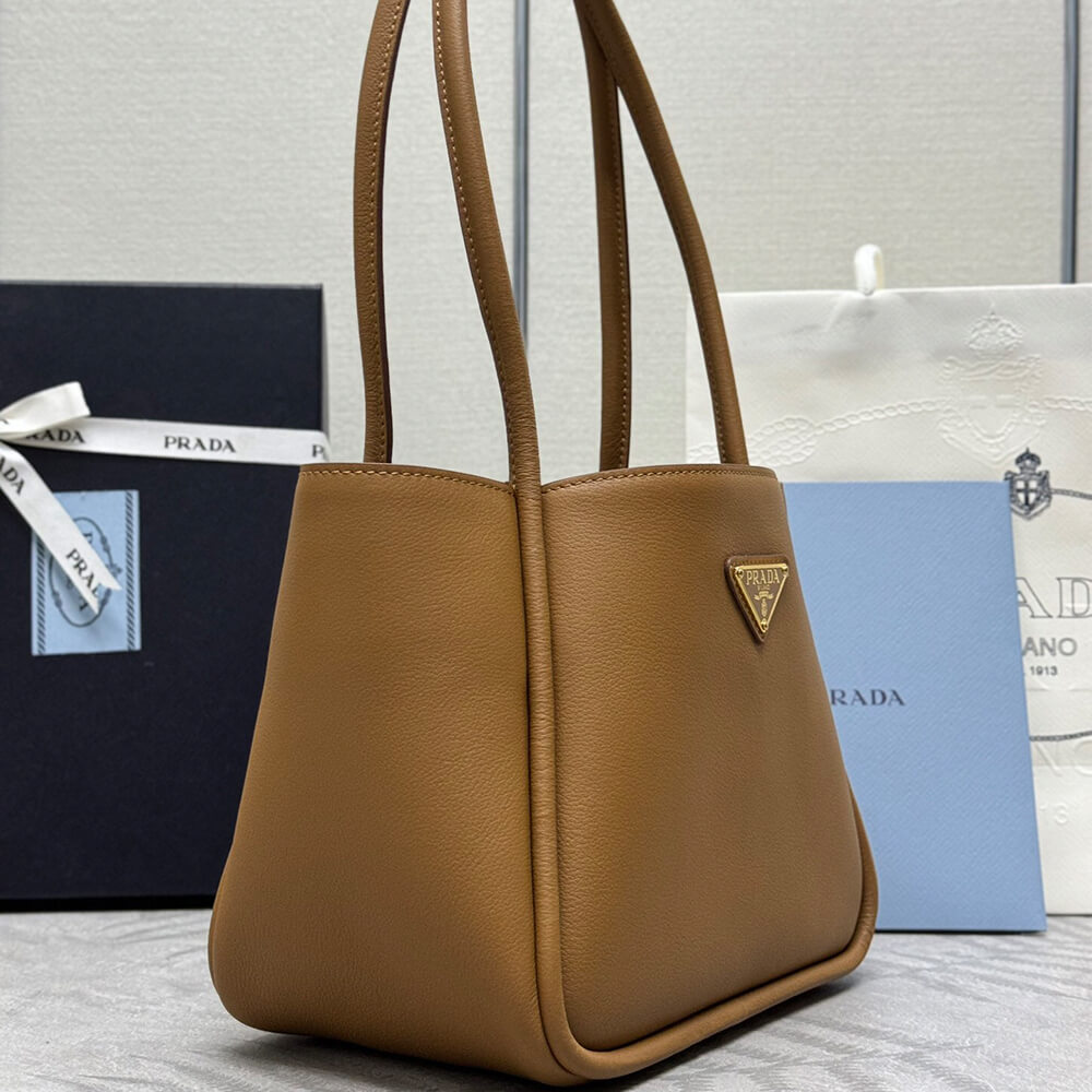 Caramel Prada Leather mini tote Bag - Image 3