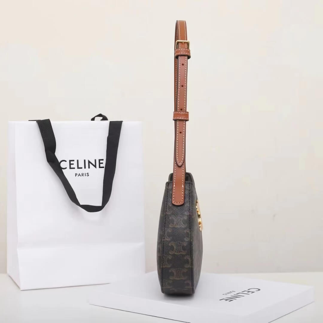 CELINE TILLY medium bag in shiny calf leather - Image 3