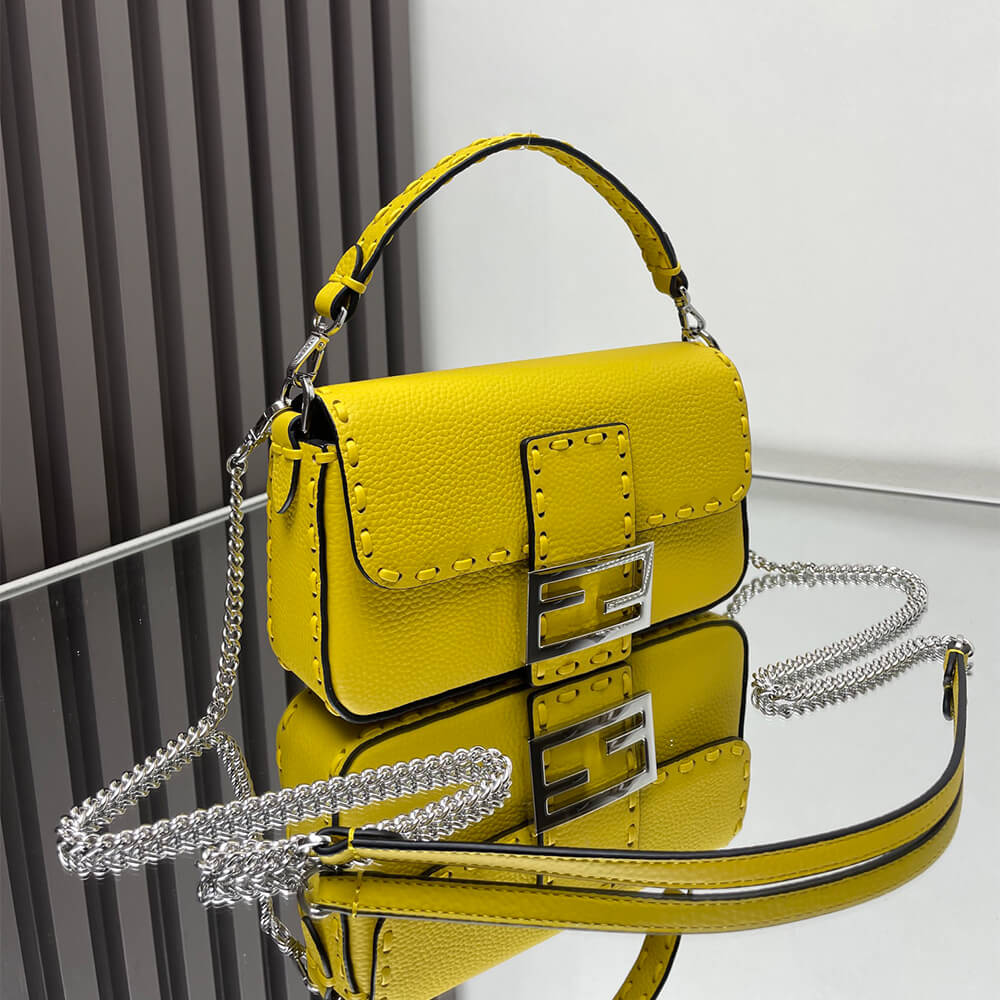 Yellow Fendi Mini Baguette - Image 3