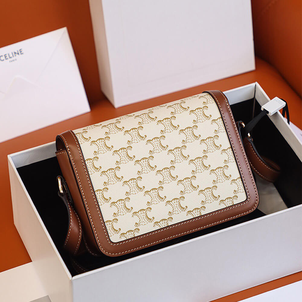 White CELINE TEEN TRIOMPHE BAG - Image 3