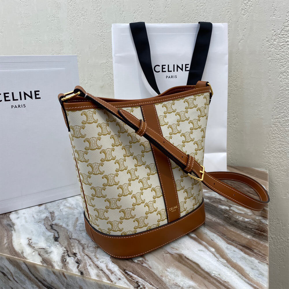 White CELINE SMALL BUCKET - Image 3