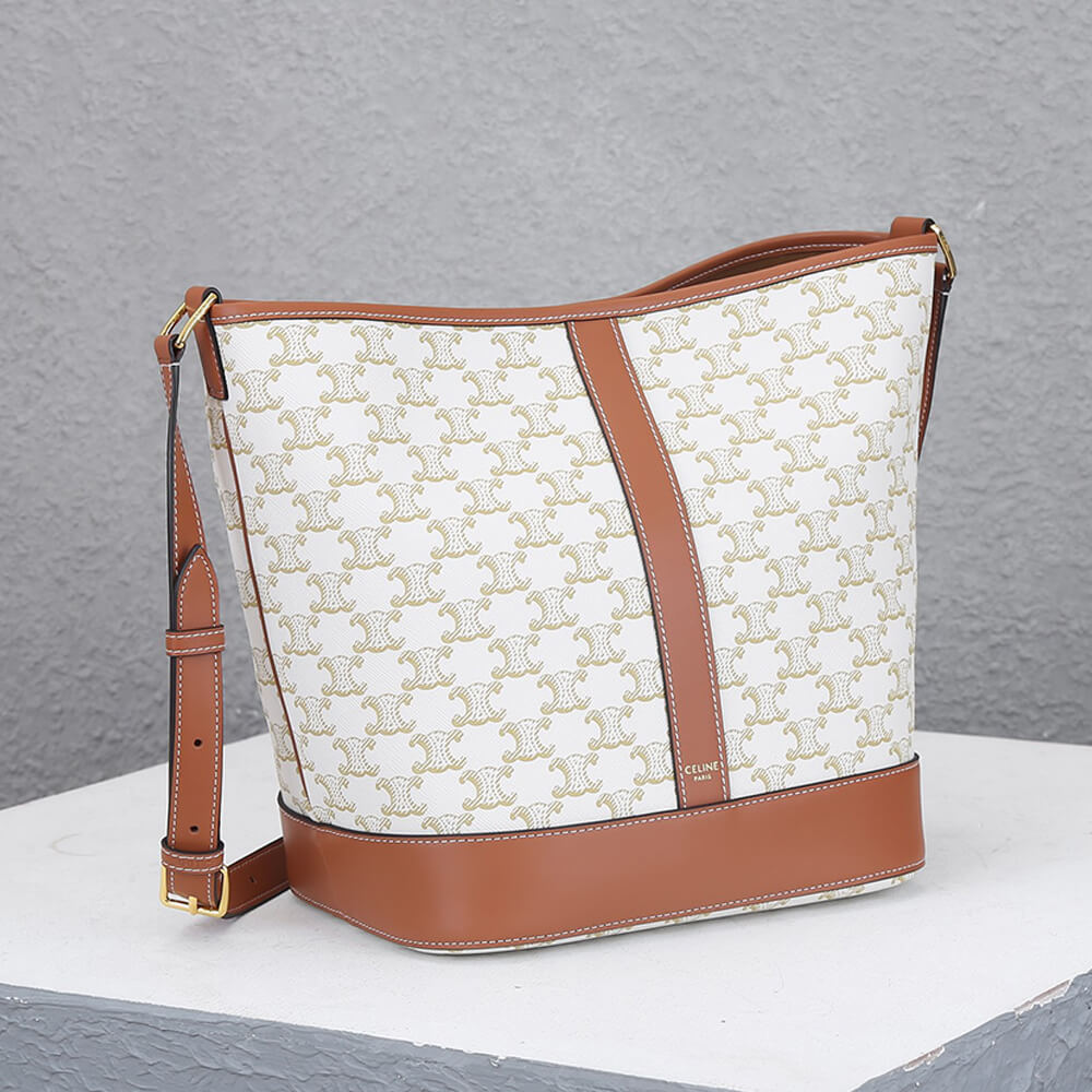 White CELINE MEDIUM BUCKET - Image 3