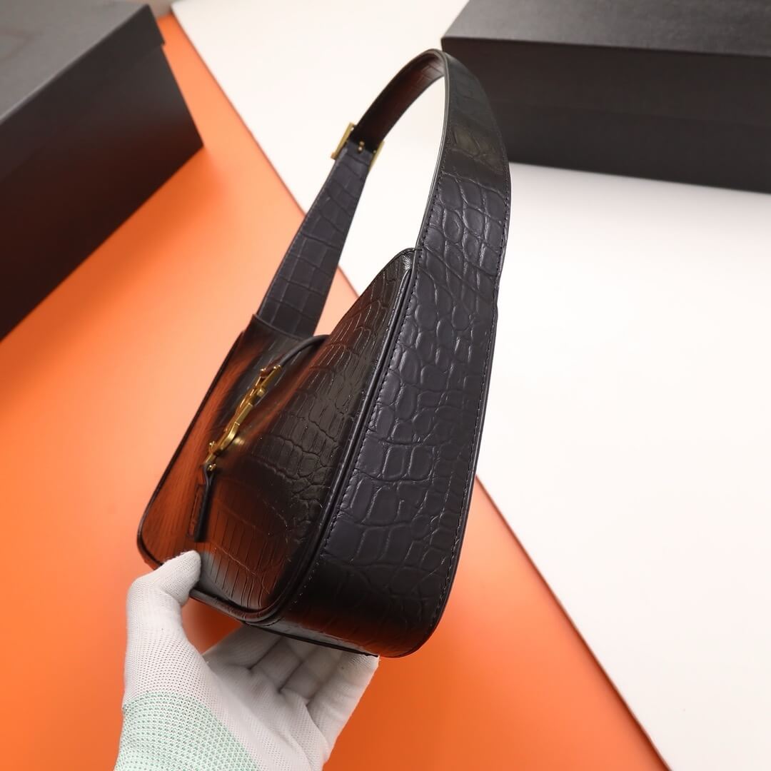 YSL LE 5 A 7 Crocodile embossed glossed leather - Image 3