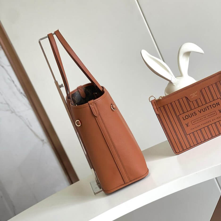 Tan LV Neverfull Inside Out MM - Image 3