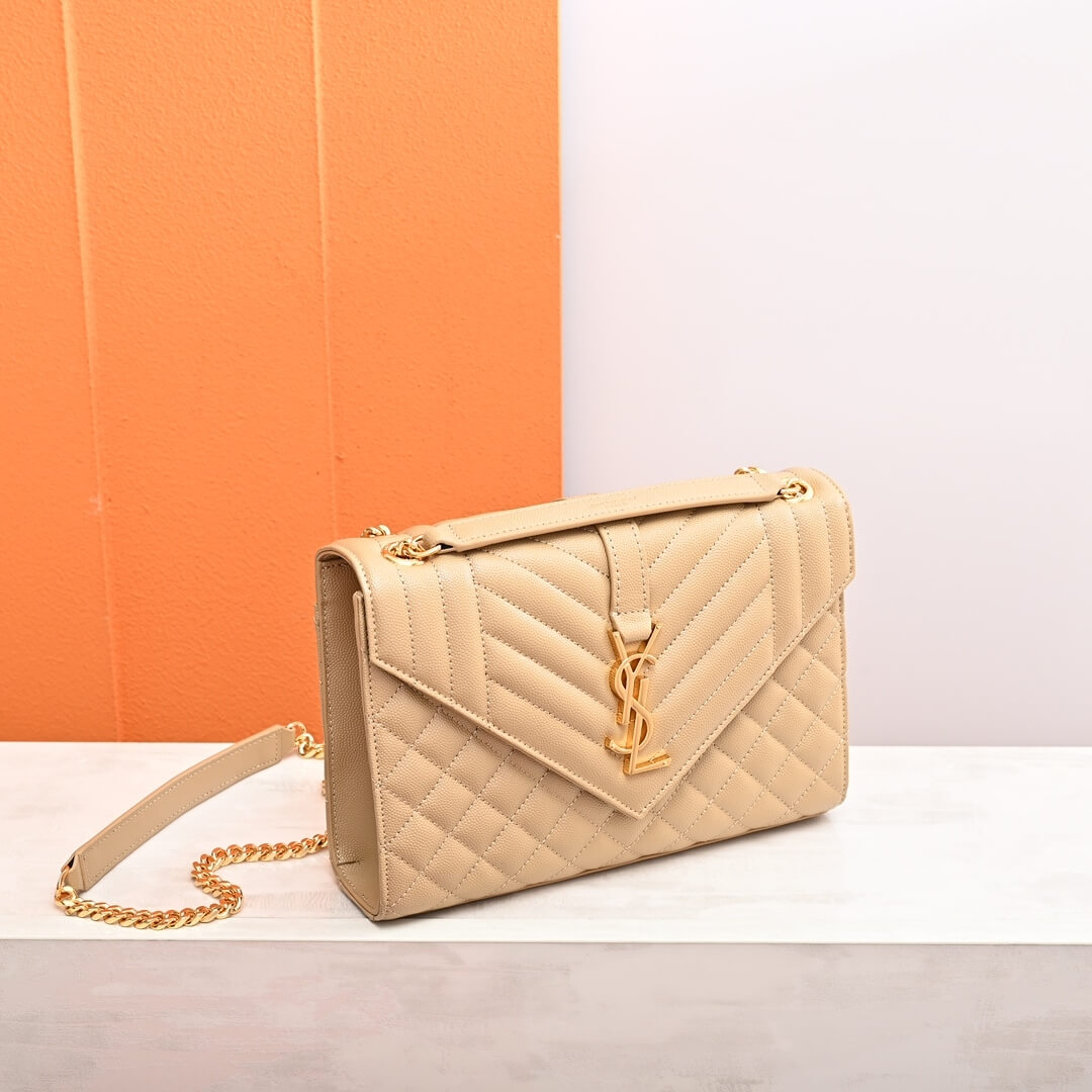 YSL ENVELOPE MEDIUM IN QUILTED GRAIN DE POUDRE EMBOSSED LEATHER - Image 3