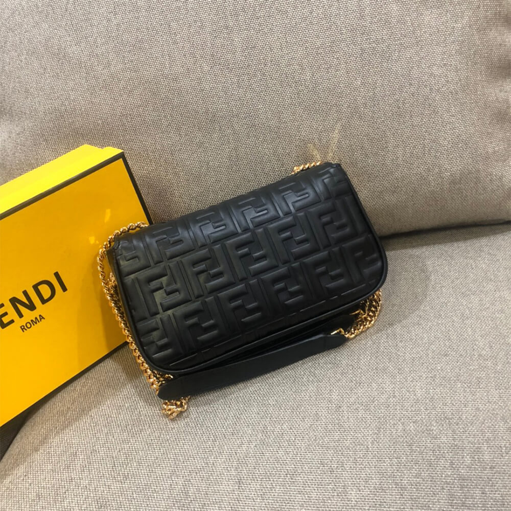 Black Fendi Baguette Chain Midi - Image 3