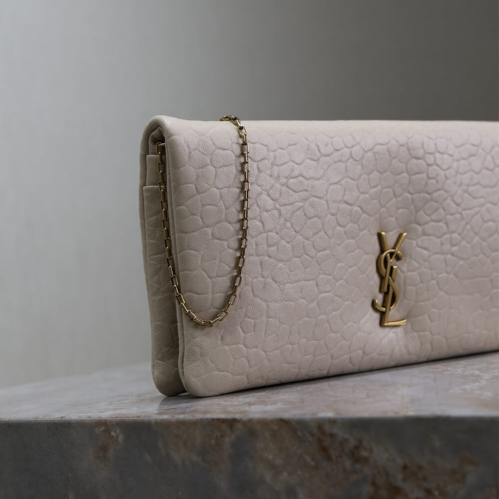 Retro White YSL CALYPSO GRAINED LAMBSKIN MINI BAG - Image 3