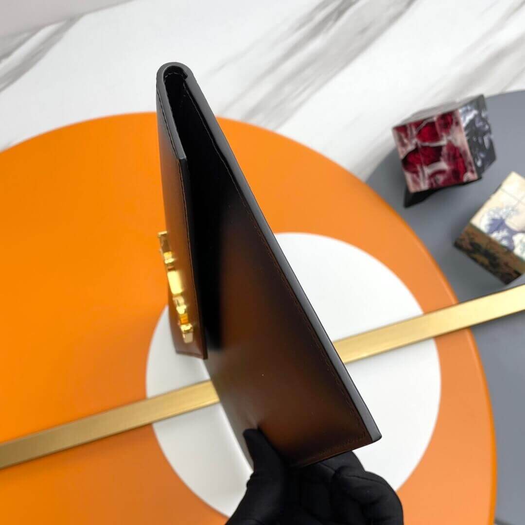 Black YSL UPTOWN POUCH IN GRAIN DE POUDRE EMBOSSED LEATHER - Image 3