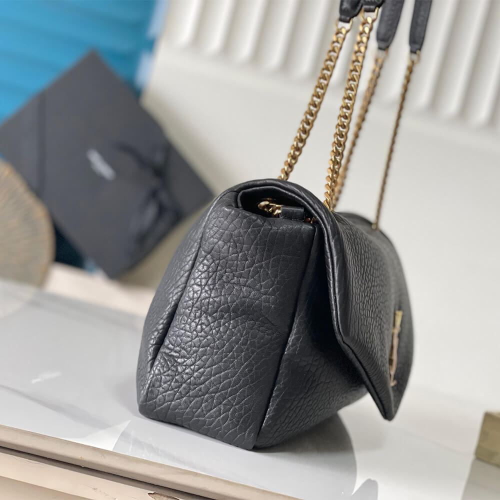 Black YSL CALYPSO LARGE IN GRAINED LAMBSKIN - Image 3