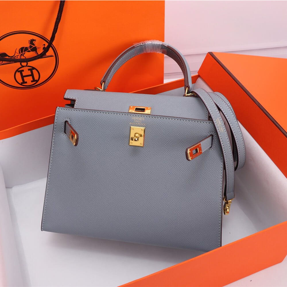 Linen Blue Hermes Kelly 25 - Image 3