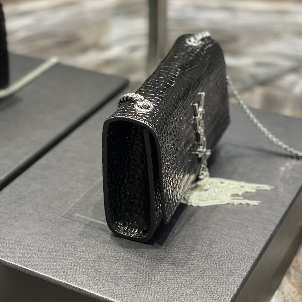 Calfskin YSL KATE EMBOSSED SHOULDER BAG - Image 3