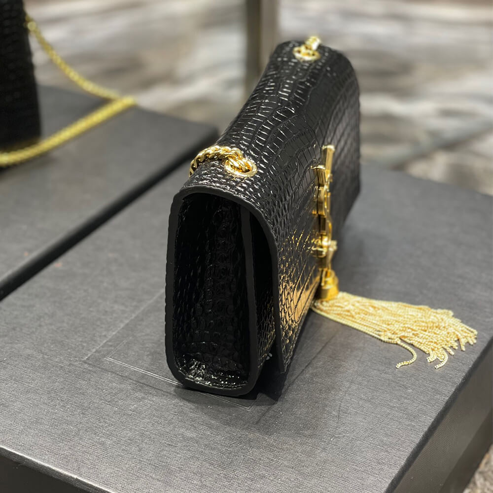 Calfskin YSL KATE EMBOSSED SHOULDER BAG - Image 3