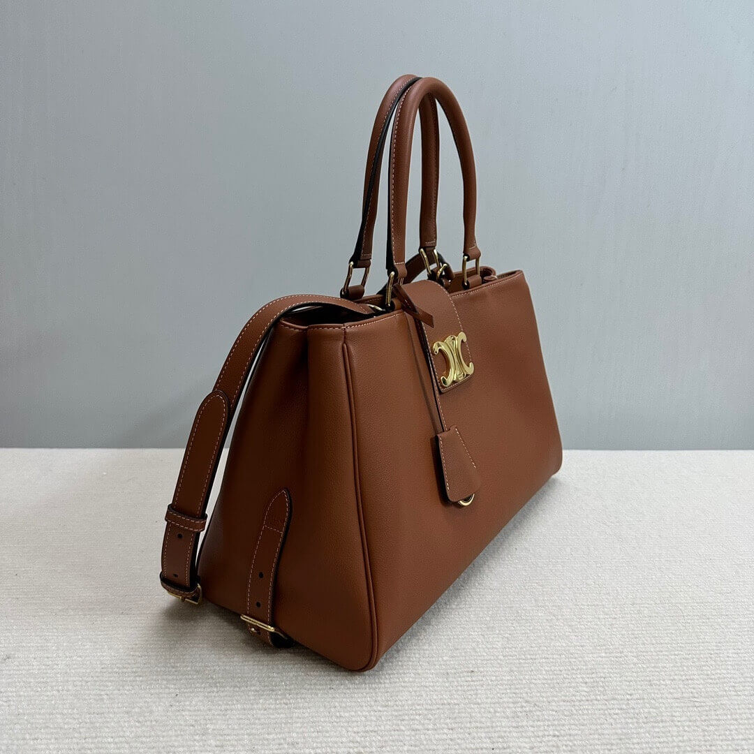 Brown CELINE MEDIUM APPOLINE BAG IN SUPPLE CALFSKIN - Image 3