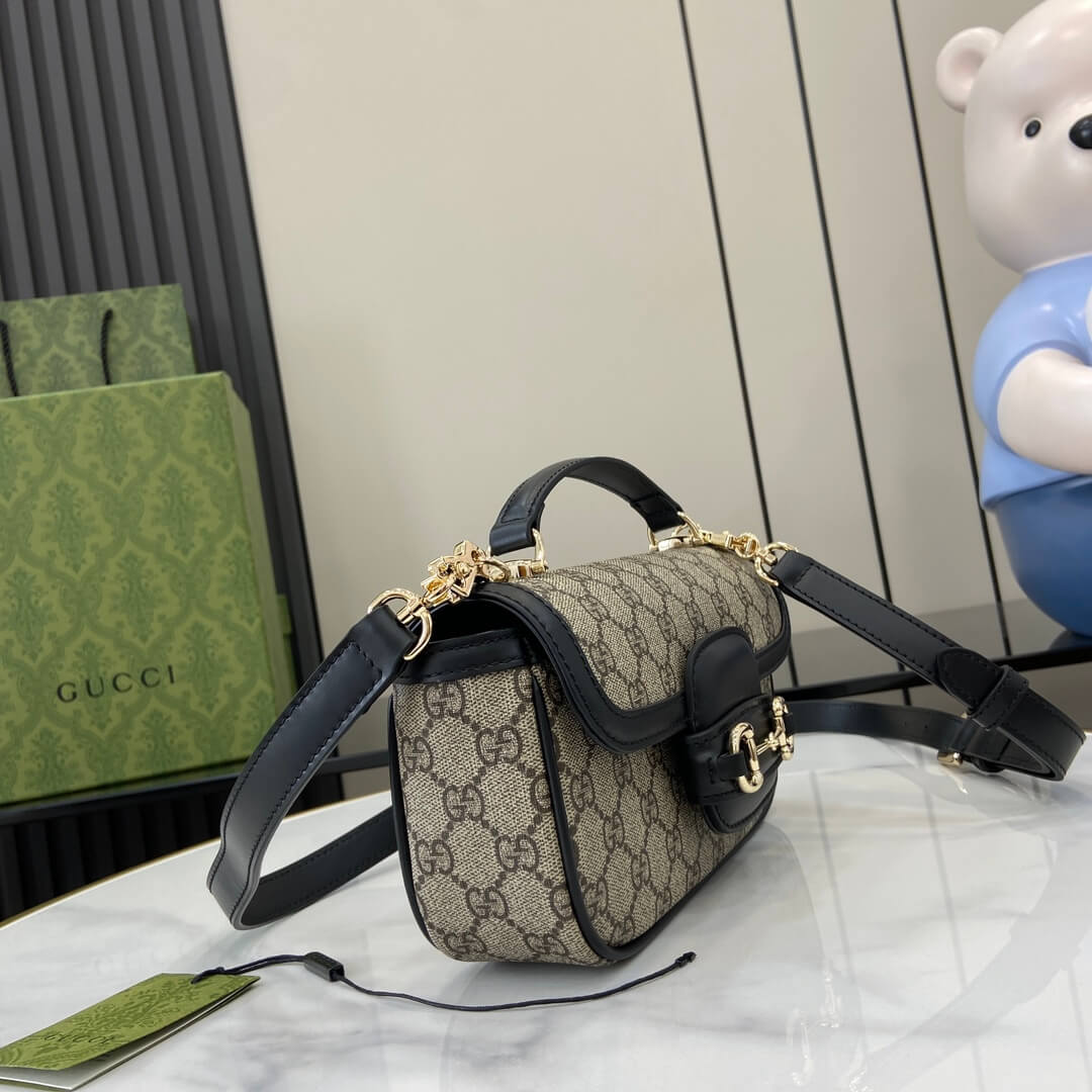 Beige Gucci Horsebit 1955 Soft small top handle bag - Image 3