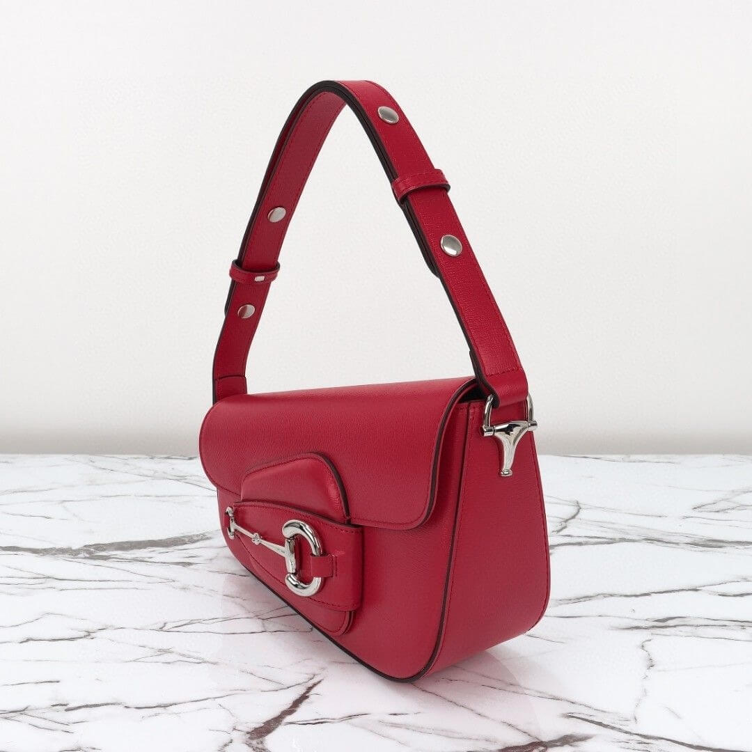 Red Gucci Horsebit 1955 Small Shoulder Bag - Image 4