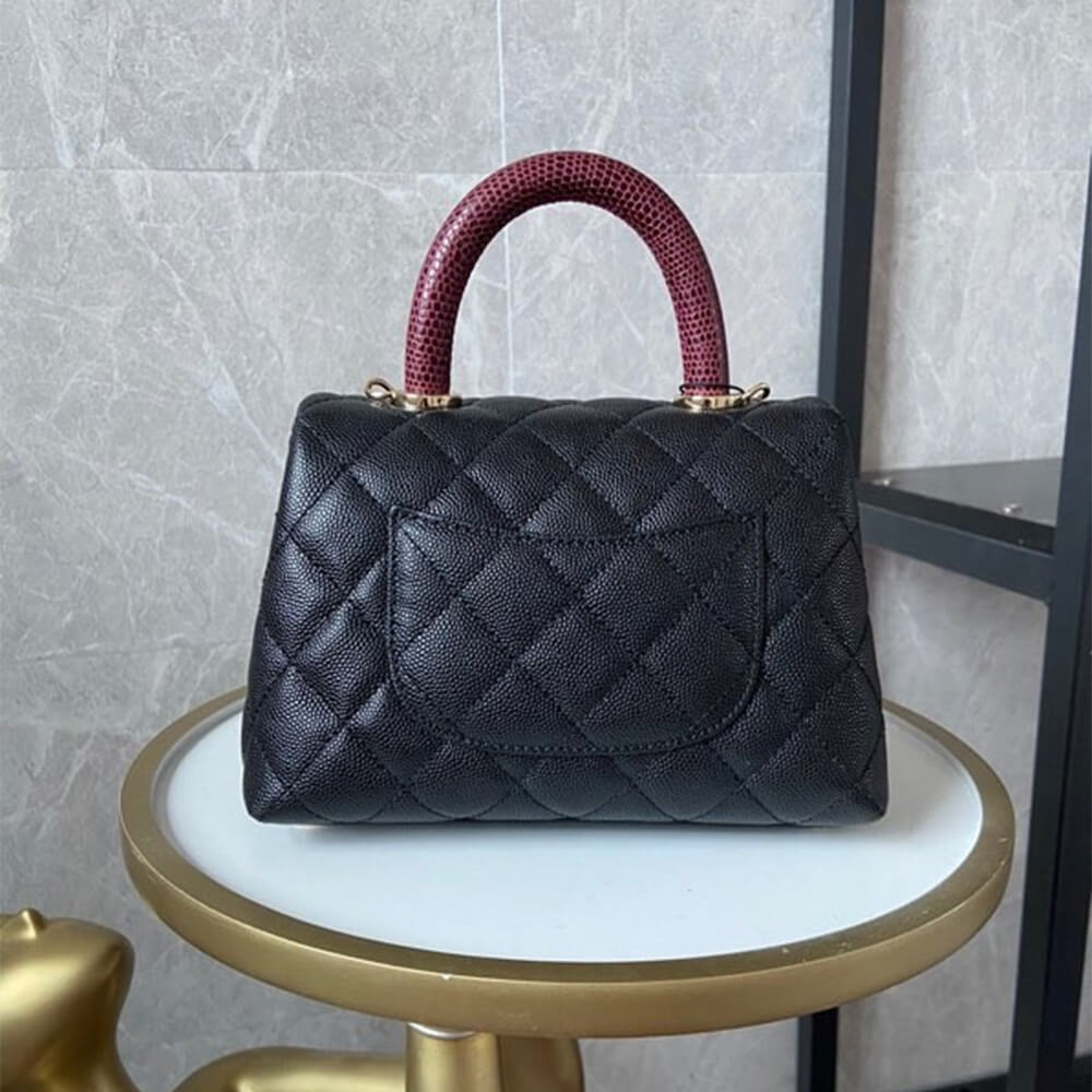 Black Chanel Coco handle flap shoulder bag Mini - Image 4