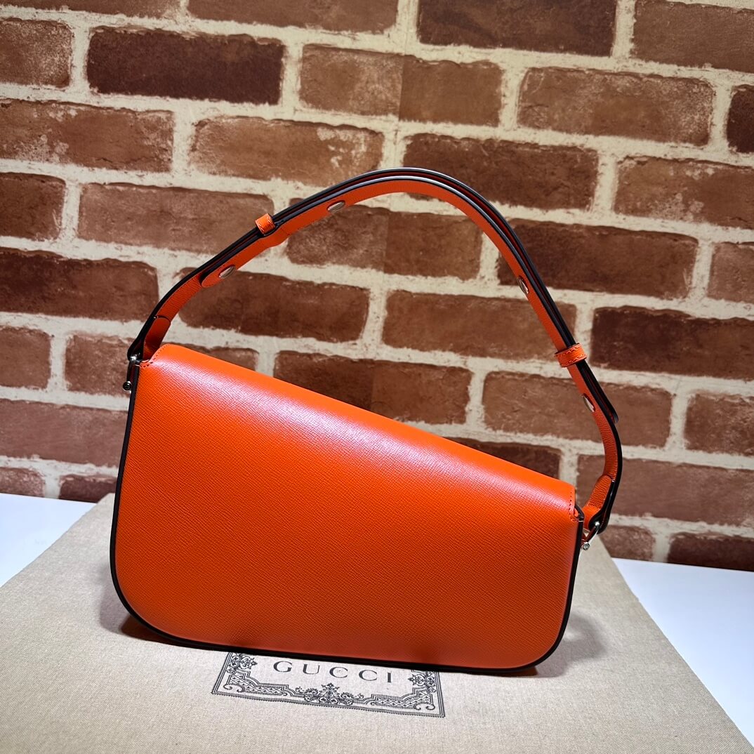Orange Gucci Horsebit 1955 Small Shoulder Bag - Image 4