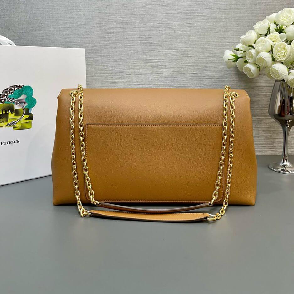 Caramel Prada Medium leather shoulder bag (Best
 Grade) - Image 4