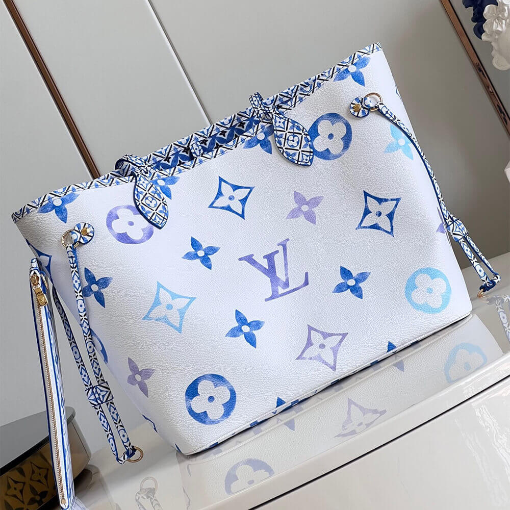 Blue LV Neverfull MM - Image 4