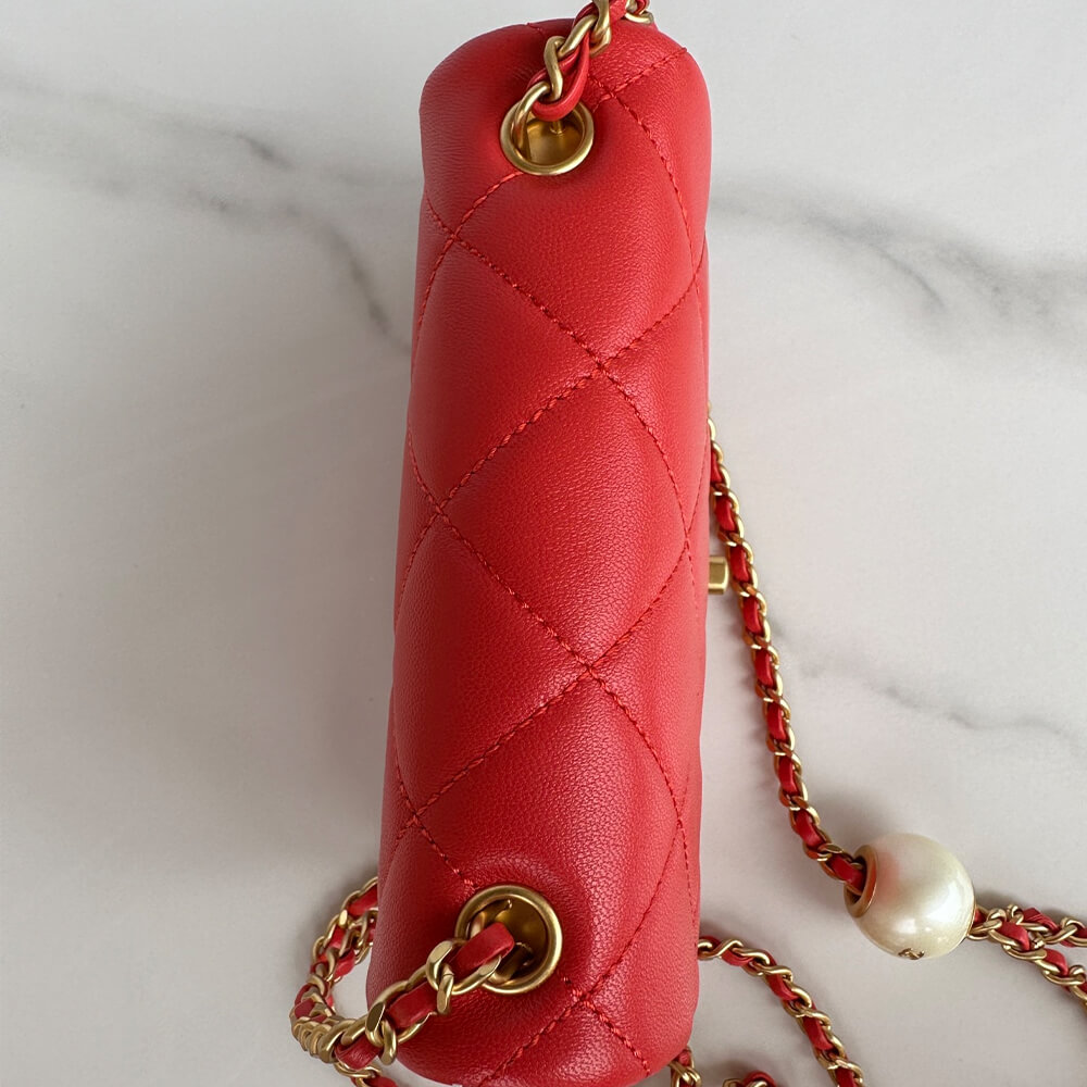 Red Chanel MINI FLAP BAG - Image 4