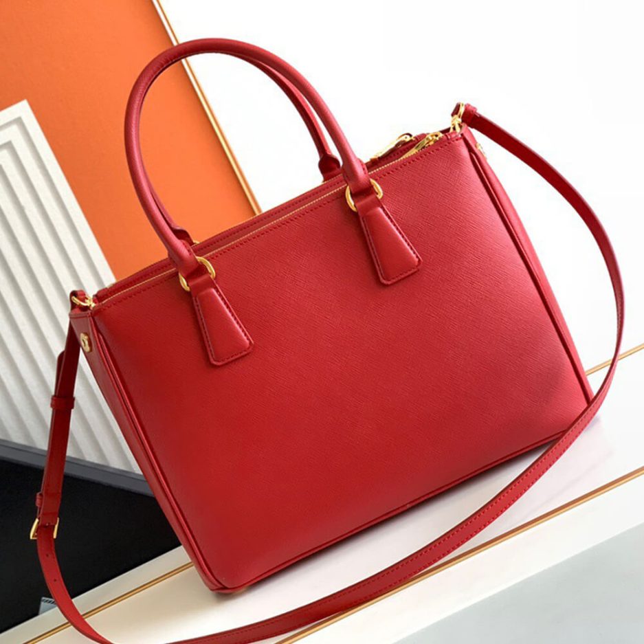 Red Large Prada Galleria Saffiano leather bag - Image 4