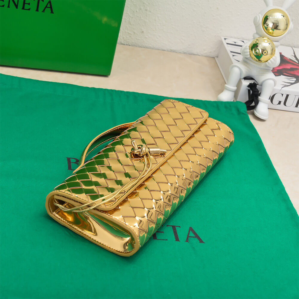 Gold Bottega Veneta Andiamo Clutch (Best
 GRADE) - Image 4