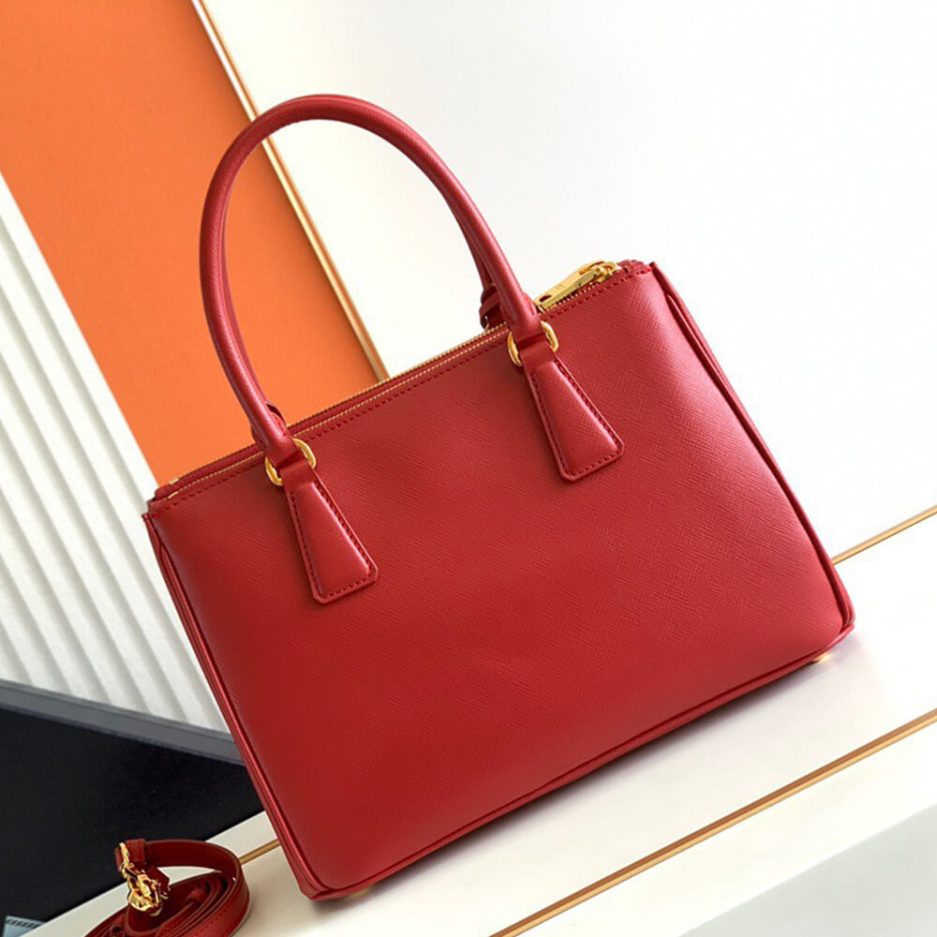 Fiery Red Medium Prada Galleria Saffiano leather bag - Image 4